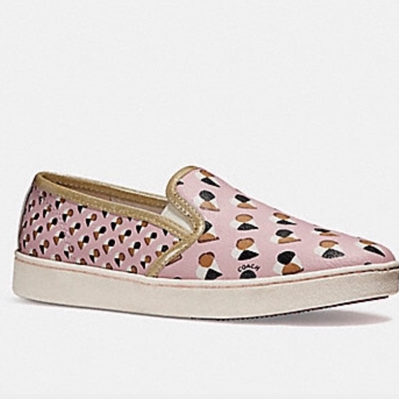 coach pink heart slides